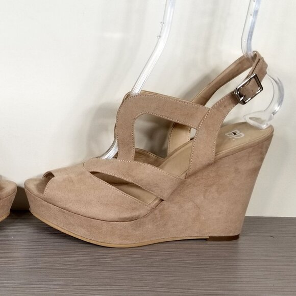 bp. Sunny Wedge Platform Sandal, Blush Faux Suede, Womens Size 8 M - Picture 9 of 12